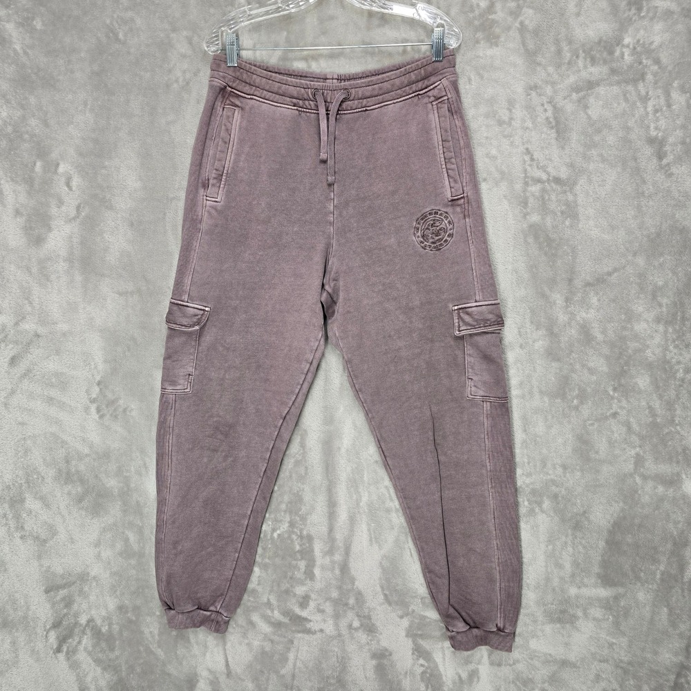 Gymshark Cargo Jogger Men L Purple Acid Wash Heritage Fitness Sweatpants Utility